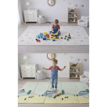 Frefly Store Çift Taraflı Katlanabilir Oyun Matı 200CMX130CMX1CM Kaymaz, Darbe Emici, Su Geçirmez, Geyik Vadisi/yıldızlar|taşıma Çantası Hediyeli (Yerli Üretim)