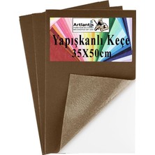 Frefly Store Kahverengi Yapışkanlı Keçe 35X50 cm 3 Adet 2.0 mm Kendinden Yapışkanlı Renkli Hobi Keçesi Elişi Keçe Kumaşı Anasınıfı