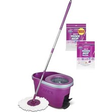 Frefly Store Thunderbolt Pedallı Otomatik Temizlik Seti ve 3'lü Yedek Mop