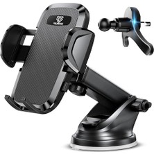 Frefly Store 2 Modlu Klima + Torpido Araç Telefon Tutacağı Cam Havalandırma Vantuzlu Araba Telefon Tutucu TT01