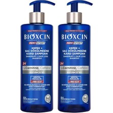 Frefly Store Bioxcin Men+ Sport Kepek + Saç Dökülmesine Karşı Şampuan | L-Carnitine, Kafein, Biocomplex B11 | 500 ml | Tüm Saç Tipleri Için (2 Paketi)