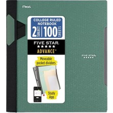 Frefly Store Advance 820012C-ECM Spiral Defter ve Çalışma Uygulaması, 1 Konu, Üniversite Çizgili, 21,5 cm x 28 Cm, 100 Sayfa, Spiral Koruyucu ve Hareketli Ayırıcılarla, Yeşil