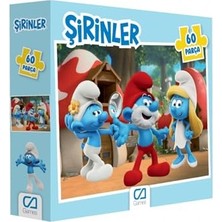 Frefly Store Şirinler Lisanslı 60 Parça 34X24CM Çocuk Puzzle Yapboz Serisi