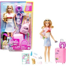Frefly Store Barbie Seyahatte Bebeği ve Aksesuarları Barbie Bebek ve Aksesuarları, Yavru Köpeğiyle Seyahat Seti HJY18