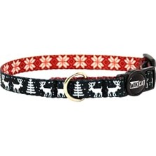 Frefly Store Rudolph Dark Kedi Boyun Tasması, Boğulma Önleyici Kilitli, Zil Hediyeli (Koyu Lacivert, Geyikli)