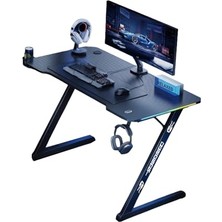 Frefly Store Vıyero Armor GD-12002E-2-BLK Z Ayak Rgb Karbon Fıber E-Spor Oyuncu Masası