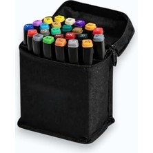 Frefly Store 24'lü Profesyonel Art Marker Seti: Çift Taraflı Fırça Uçlu Çizim Kalemi Boya Kalemi