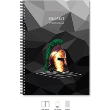 Frefly Store Lé Color 2018045/2 Polygonal Esnek Karton Kapak, Siyah Spiralli Renkli Kenar Boyama Kareli Squared / Helmet