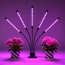 Frefly Store Bitki ve Çiçek Büyütme Işığı LED Aydınlatma Tam Spektrumlu Büyüme Lambası Bitkilerin Ihtiyacı Olan Isı ve Işık 5 Kollu Işık Modu | SY057          [enerji Sınıfı A+]
