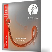 Frefly Store Pitbull Silver Akustik Gitar Teli Sag L 11-52 Light