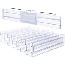 Frefly Store 8 Adet Akrilik Şeffaf Teleskopik Ayarlanabilir Çekmece Bölücü Düzenleyici Organizer Y3338