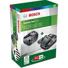 Frefly Store Bosch Home And Garden 18 V Başlangıç Seti, Siyah, Pba 18 V 6.0 Ah W-C Batarya ve AL1830 Cv Şarj Cihazı, Sistem Aksesuarları