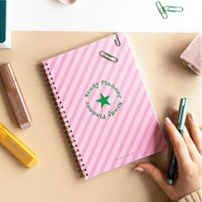 Frefly Store Paperora A5 Spiralli Ders Çalışma Planlayıcısı - Study Planner - Sınava Hazırlık Ayt-Tyt-Kpss-Ales-Yds Pembe