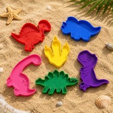 Frefly Store Dinozor Kum Kalıbı Seti, Renkli Plastik Kalıplar | 6 Parça | Pla 3D Baskı