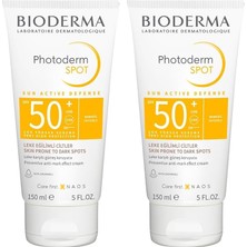Frefly Store Bioderma Photoderm Spot SPF50+ Leke Karşıtı, Glabridin Içeren Yüksek Korumalı Yüz ve Vücut Güneş Kremi 150 ml (2 Paketi)