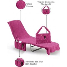 %100 Pamuk Şezlong Havlusu Mürdüm 60x180 cm - Hızlı Kuruyan Plaj ve Havuz Havlusu