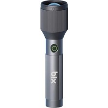 Frefly Store Bix Flashlight BX2142FL 24W Led, Max. 1000 Lümen Parlaklık ve 900 Metreye Ka Menzilli, Zoom Özellikli Şarj Edilebilir Kamp ve Acil Durumlar Için Çok Modlu Kompakt El Feneri          [ A]