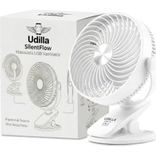 Frefly Store 1800 Mah Bataratyalı USB Mini Vantilatör Fan Klipsli Sabitleme - 360° Ayarlanabilir - Ultra Güçlü Hava Akımı ile Süper Serinlik Hissi - Sessiz, Portatif, Taşınabilir (Beyaz, Klipsli)