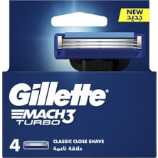 Frefly Store Gillette Mach3 Turbo Yedek Tıraş Bıçağı 4'lü