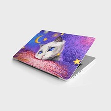 Frefly Store Laptop Sticker Bilgisayar Notebook Pc Kaplama Etiketi Beyaz Kedi Çizim