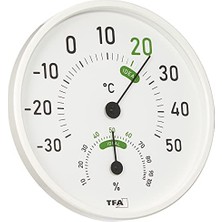 Frefly Store Dostmann Analog Termal Higrometre, 45.2045.02, Iç ve Dış Mekan Için, Renkli Konfor Bölgeleri, Beyaz, U 130 x G 20 x Y 165 mm