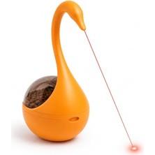 Frefly Store Interaktif Kedi Oyuncağı Lazerli  Dispenseri Turuncu – Otomatik Hareketli Kedi Oyunu, Lazer Pointer Kedi Oyuncağı, Denge Oyuncak, Ödül Ları Için (Piller Dahil)