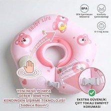 Frefly Store Maytoys Bebek Boyun Simidi Kendinden Şişen 0-12 Ay Yüzme Simidi, Çift Tokalı Emniyet Kilitli