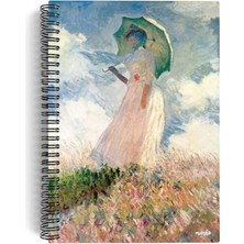 Frefly Store Claude Monet/woman With A Parasol, 1886 | Spiralli Defter 11 | A5 | Çizgisiz | 100 Sayfa | Sanat