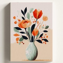 Frefly Store Sayılarla Boyama Tuval Hobi Seti Sanatsal 3 Temalı Fırça ve Boya Dahil Set (Çıtalı) 40X50 cm Kendin Yap Sayılarla Tuval Boya Kiti (Kasnaklı)