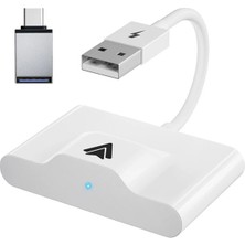 Akıllı Durak Ally Usb+Type-C Android Kablosuz Carplay Adaptör Çevirici - Youtube Netflix Tiktok Video YANSITICI-(5775)