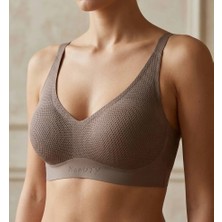 Nixci Intimates Kadın Petek Doku Telsiz Sütyen Çıkarılabilir Pedli Nefes Alan Günlük Rahat Sütyen
