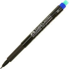 Frefly Store Faber-Castell Permanent Asetat Kalem, S Uç, Mavi, Kalıcı ve Solmayan Yazım, Asetat Silgili