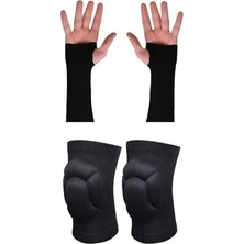 Frefly Store 2'li Voleybol Seti 1 Çift Voleybol Dizliği ve Voleybol Elliği Set Siyah M