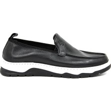 Luciano Bellini E15301 Mars Erkek Loafer Ayakkabı - Siyah-Beyaz
