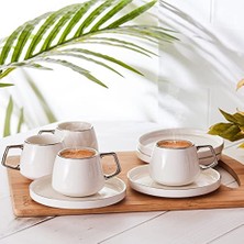 Frefly Store Karaca Saturn Platin 6 Kişilik Kahve Fincanı