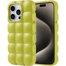 Ummeslem Apple iPhone 15 Pro Cep Telefonu Için Uyumlu Kılıf Parlak Esnek Silikon Dom Dom Kapak