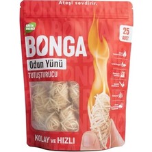 Frefly Store Bonga Soba, Şömine, Mangal Tutuşturucu 25 Adet 350 gr - Jel ve Çıra Alternatifi Doğal Odun Yünü