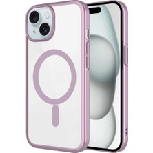 Ummeslem iPhone 15 Plus Için Uyumlu Kılıf Wireless Şarj Özellikli Sert Pc Mat Riksos M-Safe Kapak