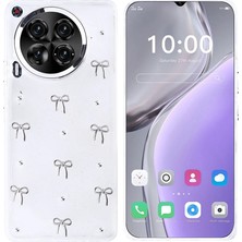 Ummeslem Tecno Camon 30 4g Cep Telefonu Için Uyumlu Kılıf Airbag Tasarımlı Simli Şeffaf Kutup Kapak