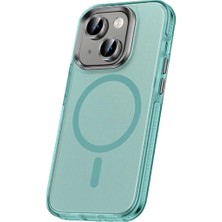 Ummeslem iPhone 15 Için Uyumlu Kılıf Airbagli M-Safe Wireless Şarj Özellikli Lens Koruyuculu Klaptika Kapak