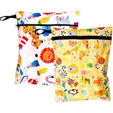 Frefly Store Yorni 2 Adet Sıvı Geçirmeyen Çok Amaçlı Çanta, 30 x 35 cm Jungle ve 37 x 30 cm Summer Desen, Yıkanabilir, Ekonomik Set