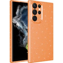 Ummeslem Samsung Galaxy S22 Ultra Kılıf Kamera Korumalı Simli Lüks Cep Telefonu Için Uyumlu Kapak Koton Kapak