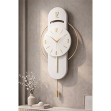 Avelune Beyaz Modern Quartz Mekanizmalı 40X80CM Büyük | Duvar Saati