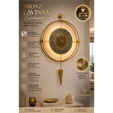 Avelune Büyük Boy Bronz Aynalı Metal Duvar Im | Duvar Saati