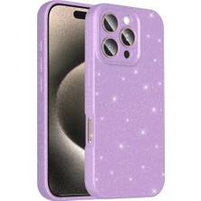 Ummeslem iPhone 16 Pro Cep Telefonu Için Uyumlu Kılıf Kamera Korumalı Simli Lüks Koton Kapak