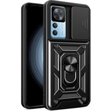 Ummeslem Mi 12T Pro Cep Telefonu Için Uyumlu Kılıf Magnetik Standlı Kamera Korumalı Sürgülü Vega Kapak