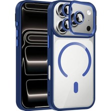 Ummeslem Apple iPhone 17 Pro Kılıf Standlı ve Kamera Lens Hediyeli M-Safe Şarj Özellikli Zore Etro Kapak