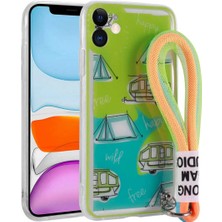 Ummeslem Apple iPhone 11 Kılıf Desenli El Askılı Ipli Için Uyumlu Kılıf Astana Silikon Kapak