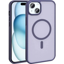 Ummeslem iPhone 15 Plus Kılıf M-Safe Şarj Özellikli Mat Arka Yüzey Cep Telefonu Için Uyumlu Kapak Sio Kapak