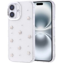 Ummeslem iPhone 16 Pro Cep Telefonu Için Uyumlu Kılıf Airbag Tasarımlı Simli Şeffaf Kutup Kapak